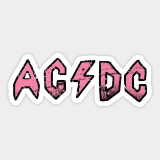 Butt-Head AC/DC Distressed - Pink Sticker